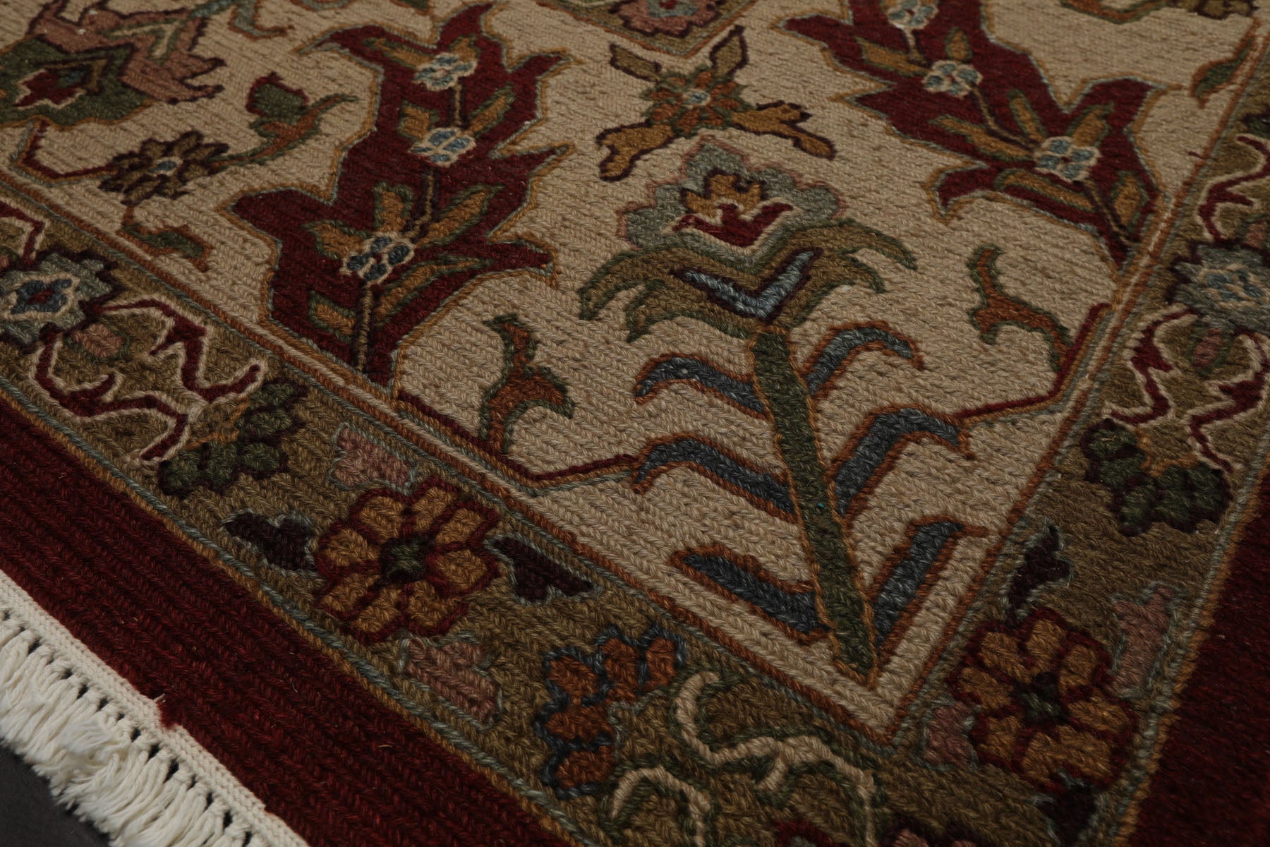 9x12 Rust, Beige, Sage Color Hand Knotted Soumak Flatweave Wool Traditional Oriental Rug