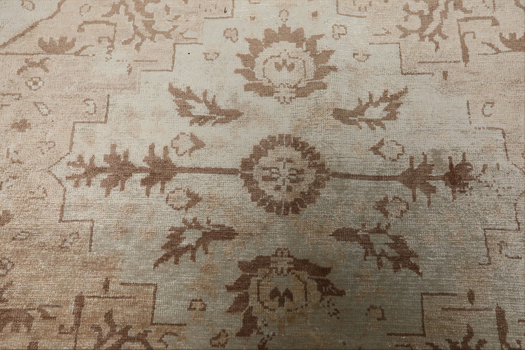 9x12 Beige, Brown, Peach Color Hand Knotted Oushak Bamboo Silk Traditional Oriental Rug