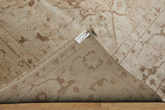 9x12 Beige, Brown, Peach Color Hand Knotted Oushak Bamboo Silk Traditional Oriental Rug