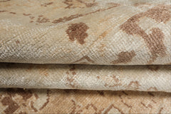 9x12 Beige, Brown, Peach Color Hand Knotted Oushak Bamboo Silk Traditional Oriental Rug