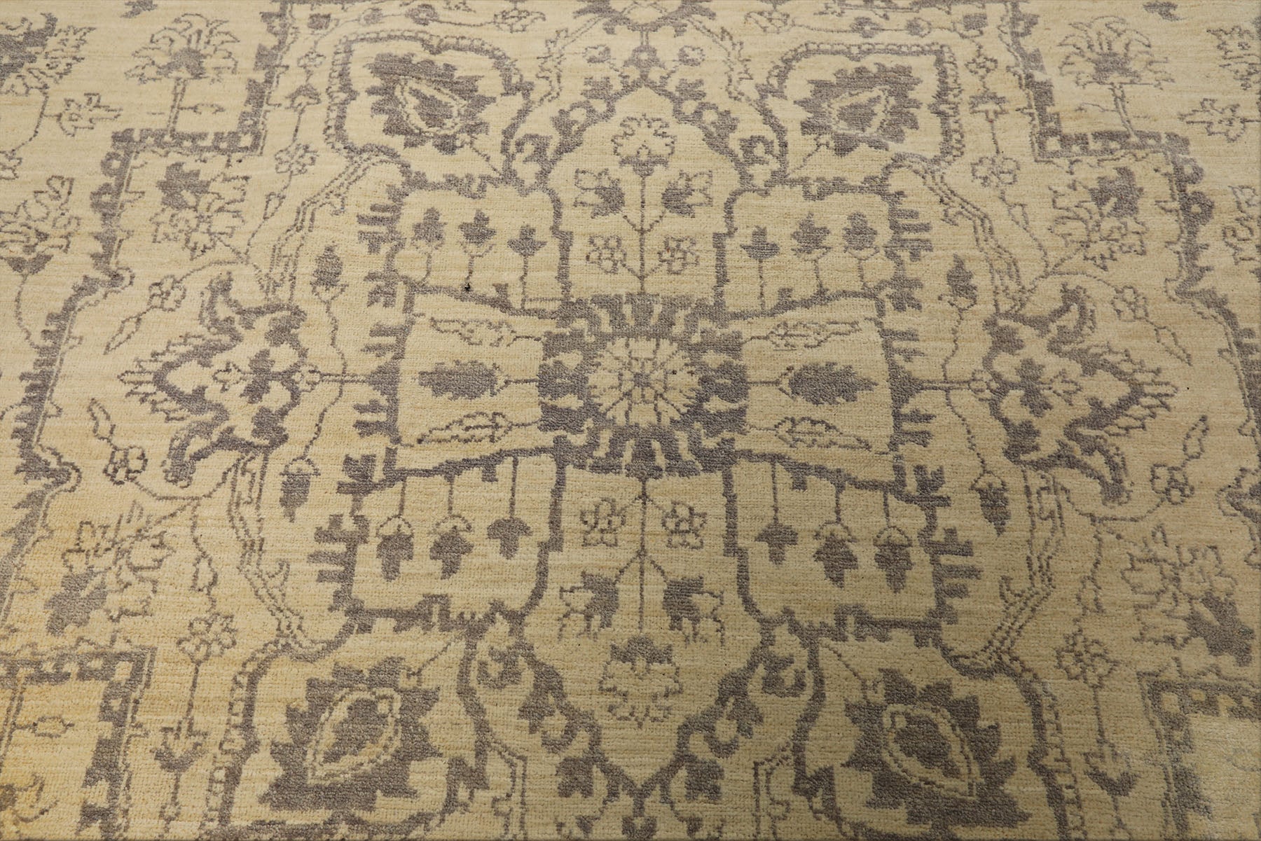 9x12 Beige, Taupe, Color Hand Knotted Peshawar Wool Transitional Oriental Rug