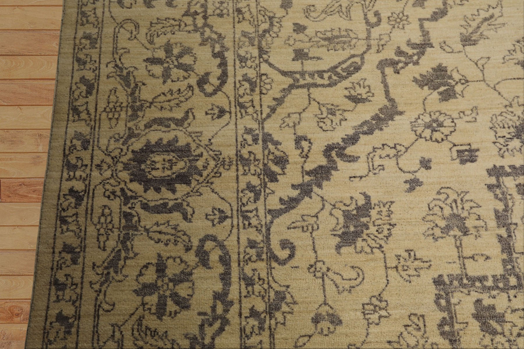 9x12 Beige, Taupe, Color Hand Knotted Peshawar Wool Transitional Oriental Rug
