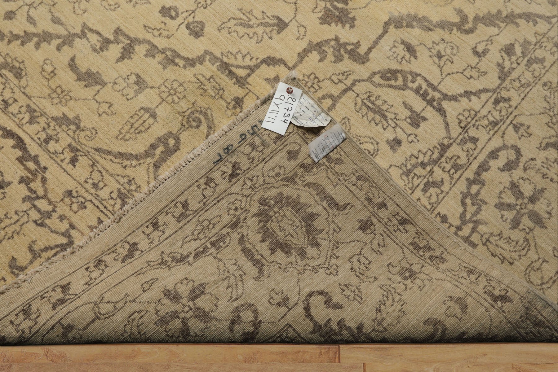 9x12 Beige, Taupe, Color Hand Knotted Peshawar Wool Transitional Oriental Rug