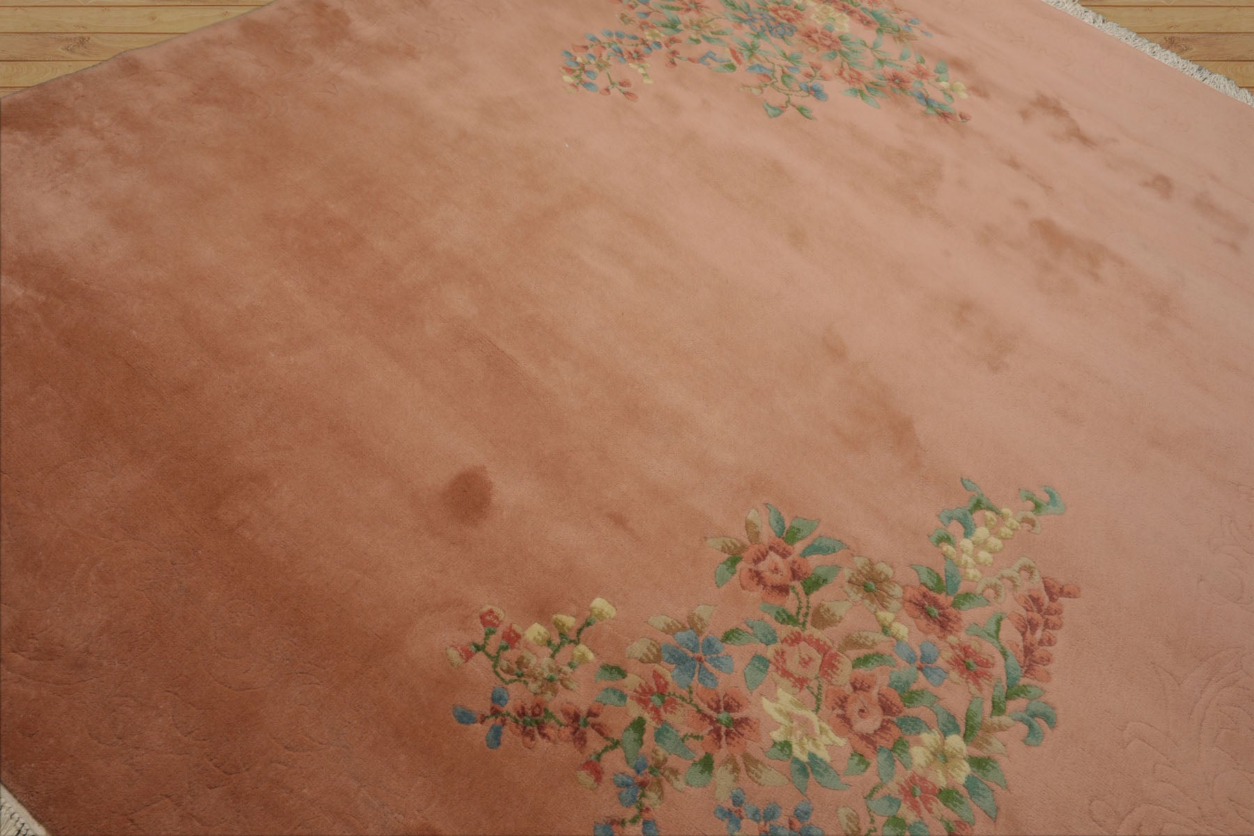 8x10 Rose, Aqua, Turquoise Color Hand Knotted French Aubusson Savonnerie Wool Traditional Oriental Rug