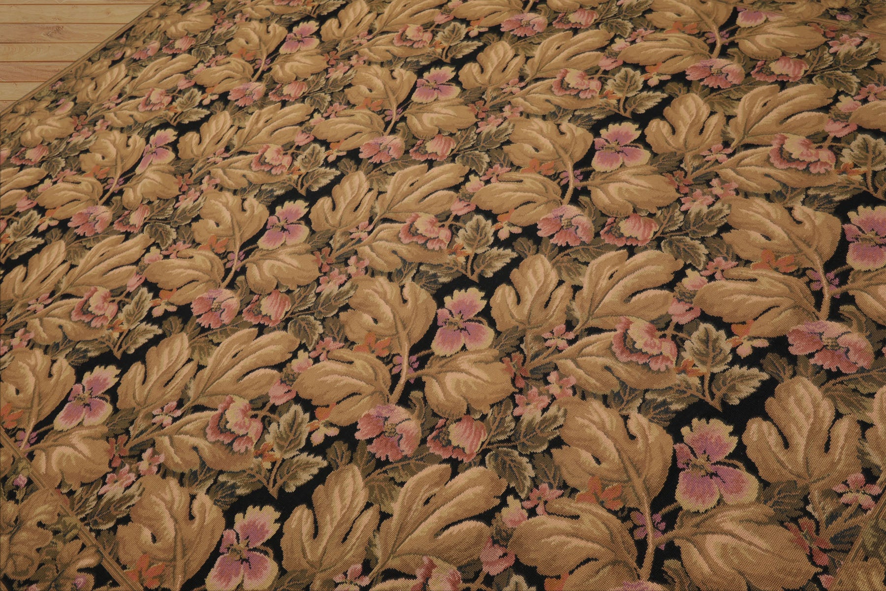 8x10 Black, Brown, Green Color Hand Woven French Aubusson Needlepoint  Wool Traditional Oriental Rug