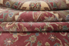 9x12 Plum, Ivory, Aqua Color Hand Knotted Heriz Wool Traditional  Oriental Rug