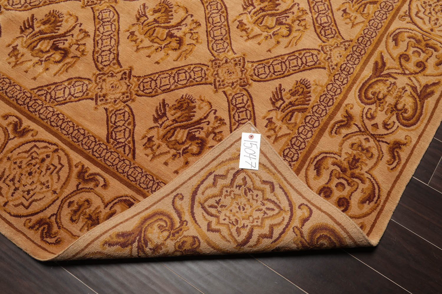 5x8 Caramel, Gold, Brown Color Hand Knotted All-Over 100% Wool Traditional Oriental Rug
