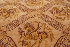 5x8 Caramel, Gold, Brown Color Hand Knotted All-Over 100% Wool Traditional Oriental Rug