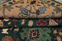 8x10 Green, Peach, Rose Color Hand Knotted Oushak New Zealand Wool Arts & Crafts  Oriental Rug