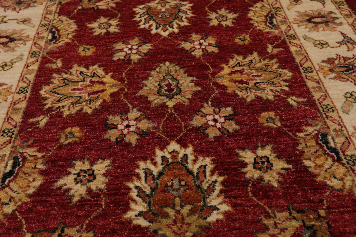 3x5 Rusty Red, Beige, Sage Color Hand Knotted All-Over 100% Wool Traditional Oriental Rug