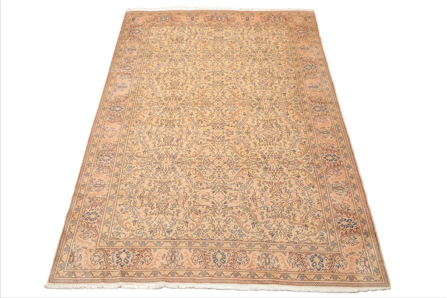 6x9 Beige, Tan, Brown Color Hand Knotted All-Over 100% Wool Traditional Oriental Rug