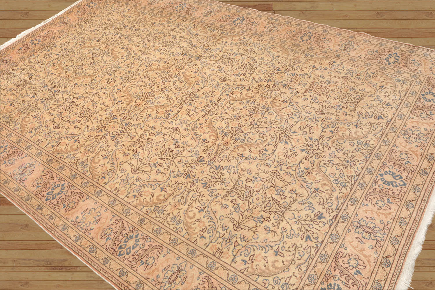 6x9 Beige, Tan, Brown Color Hand Knotted All-Over 100% Wool Traditional Oriental Rug