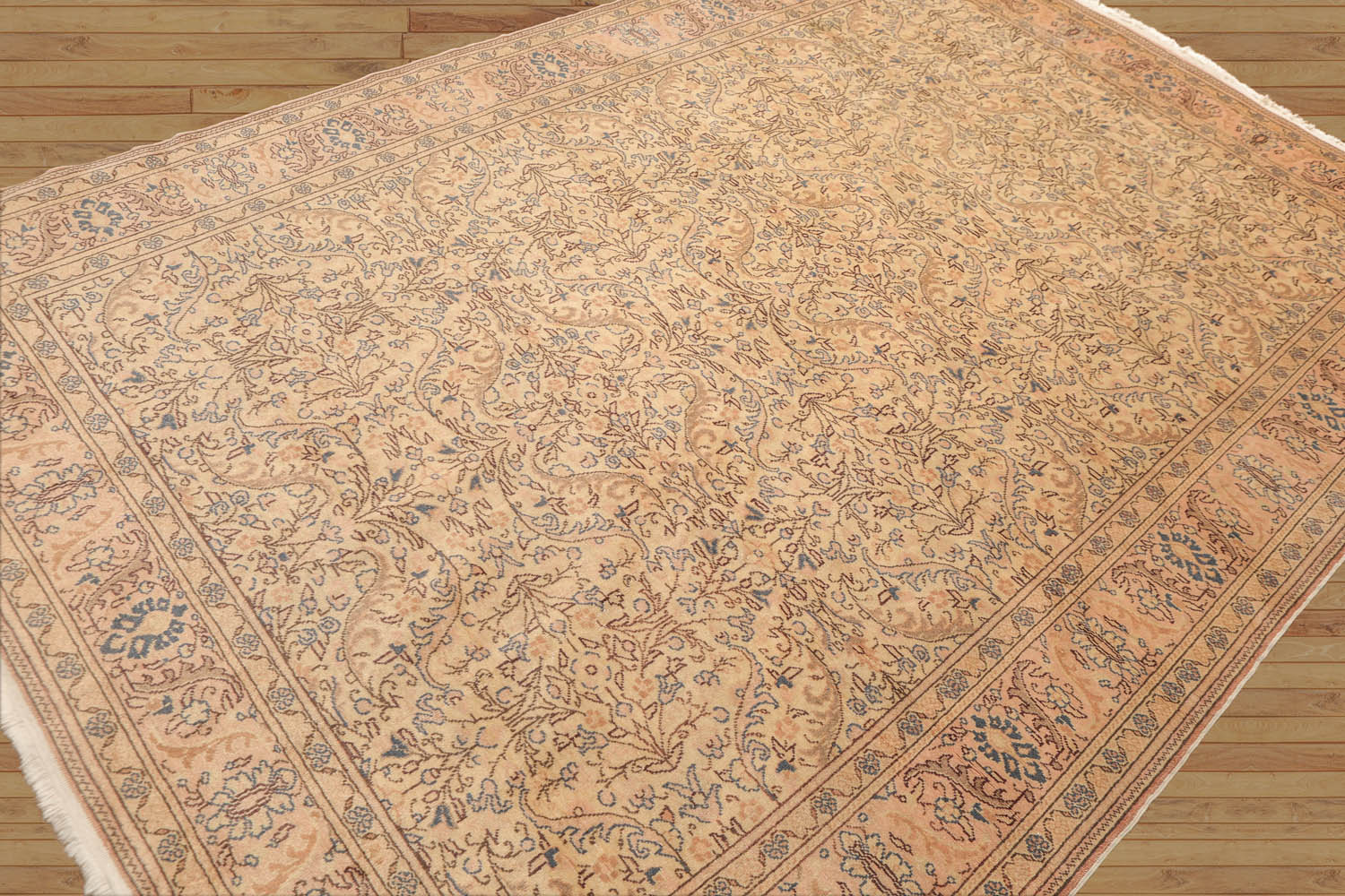 6x9 Beige, Tan, Brown Color Hand Knotted All-Over 100% Wool Traditional Oriental Rug