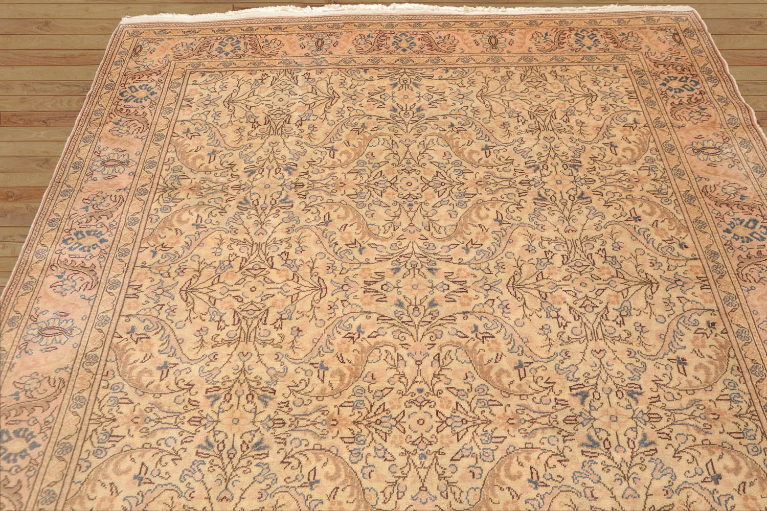 6x9 Beige, Tan, Brown Color Hand Knotted All-Over 100% Wool Traditional Oriental Rug