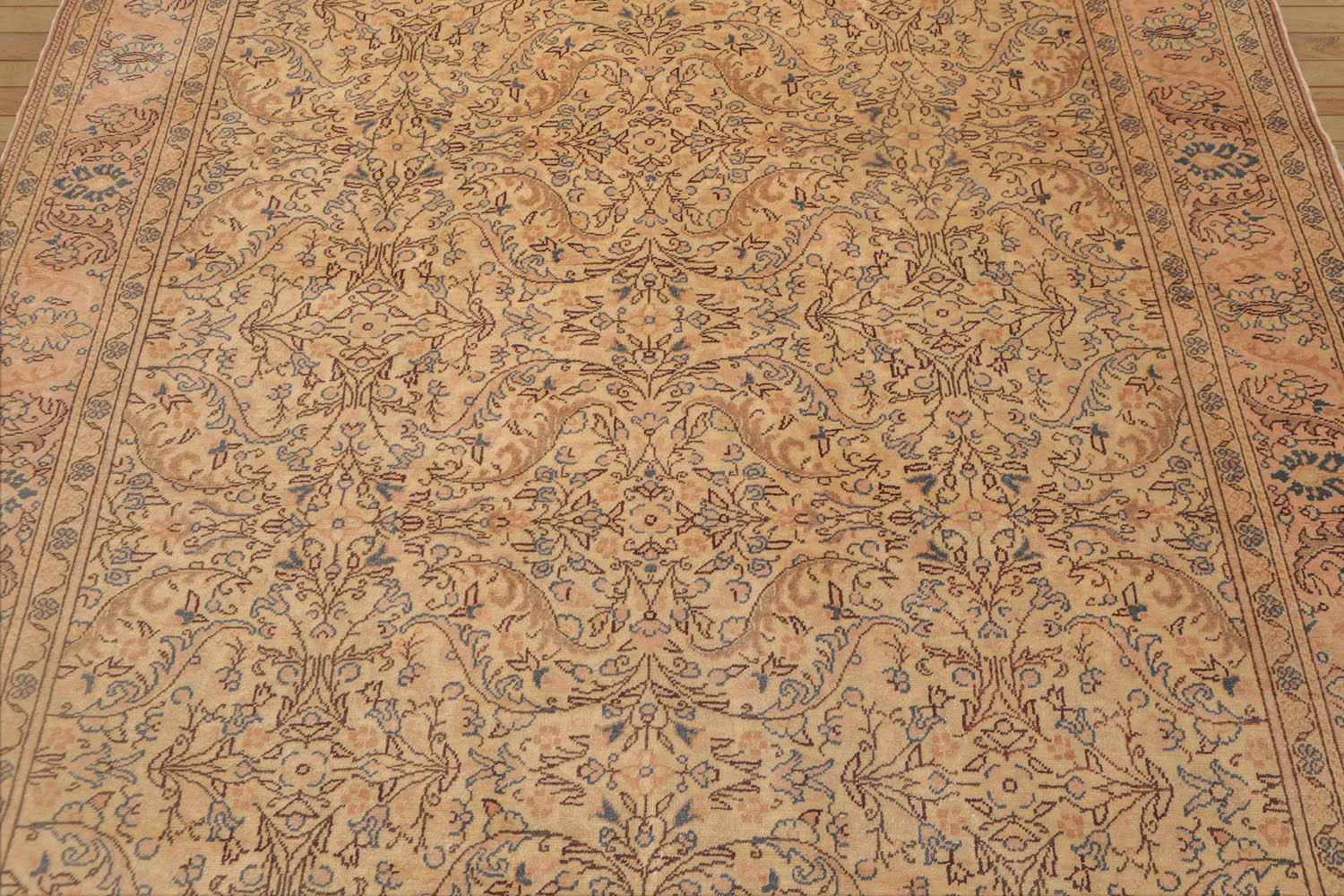 6x9 Beige, Tan, Brown Color Hand Knotted All-Over 100% Wool Traditional Oriental Rug