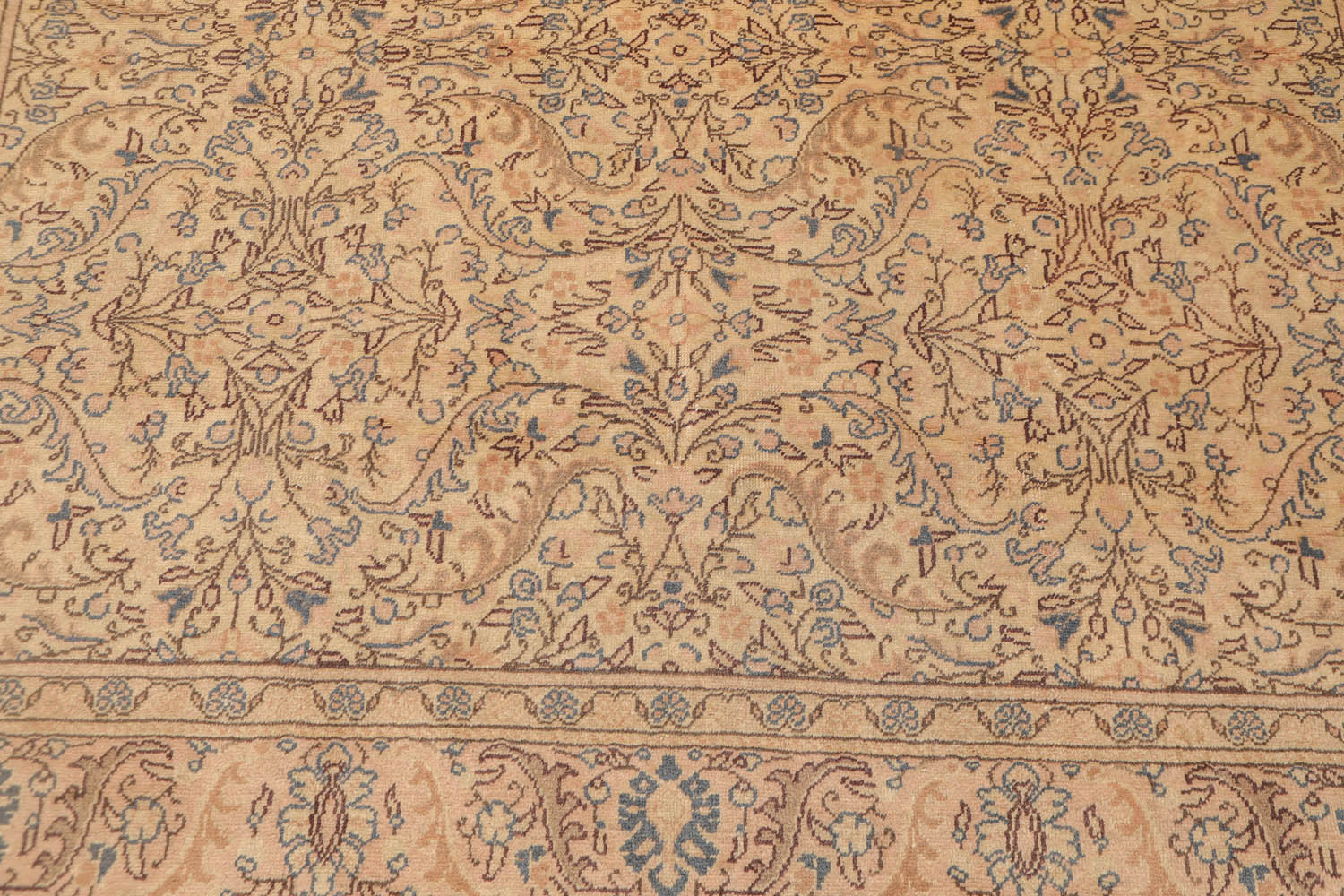 6x9 Beige, Tan, Brown Color Hand Knotted All-Over 100% Wool Traditional Oriental Rug