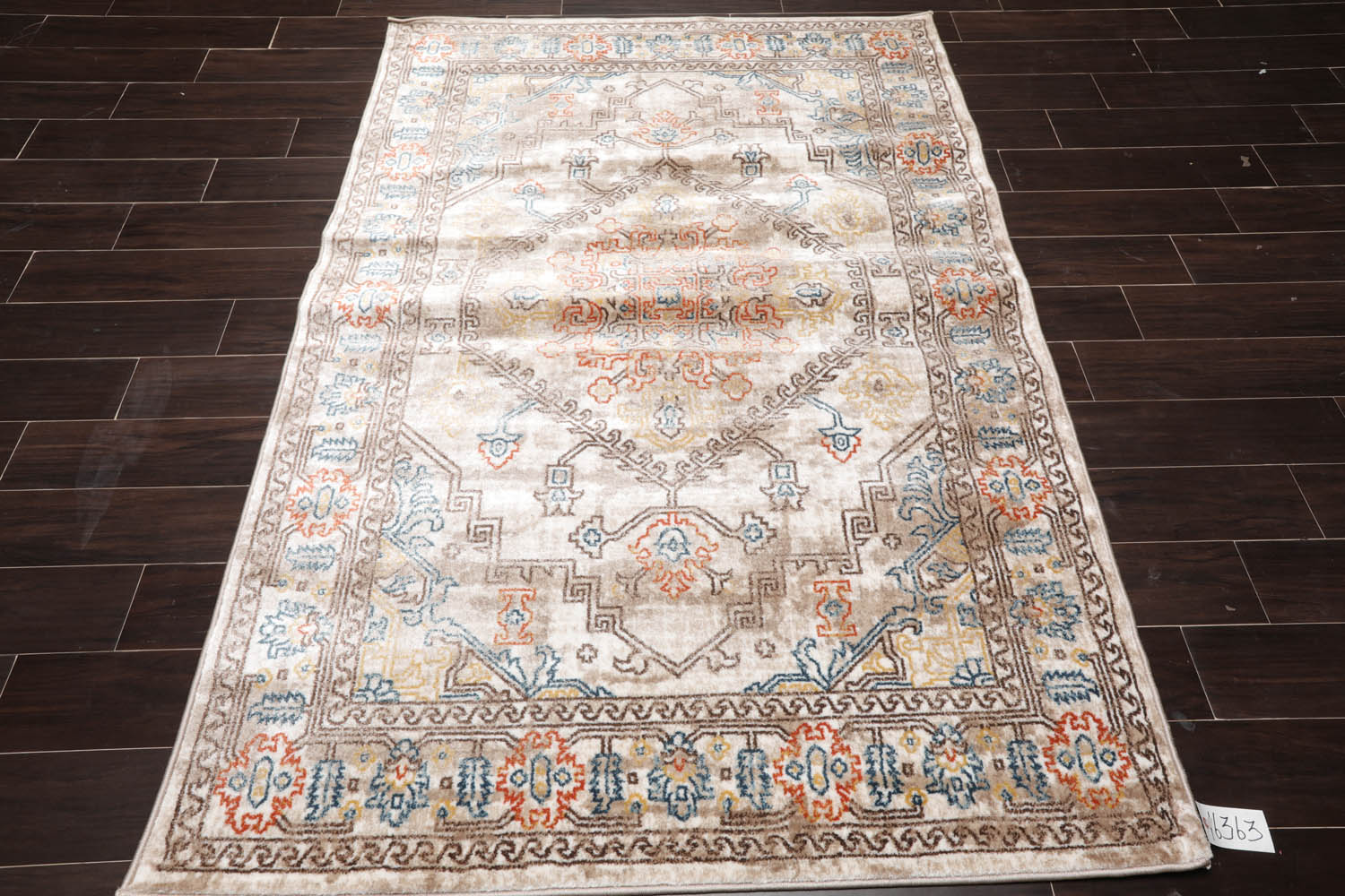 5x7 Beige, Taupe, Orange Color Machine Made All-Over 100% Polypropylene Transitional Oriental Rug