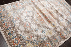 5x7 Beige, Taupe, Orange Color Machine Made All-Over 100% Polypropylene Transitional Oriental Rug