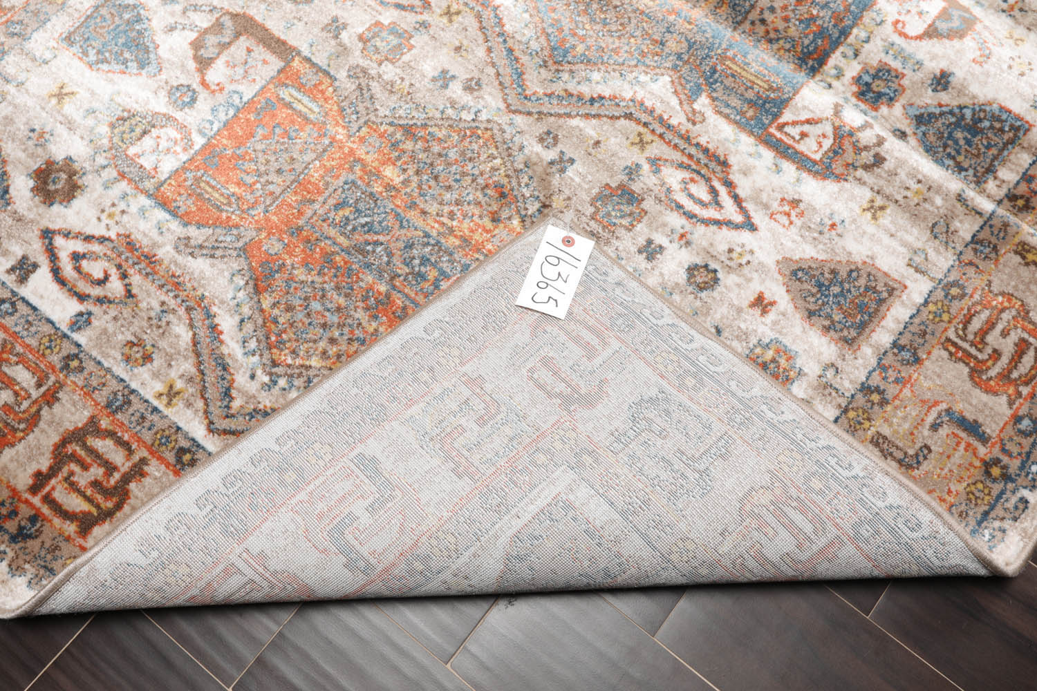 5x7 Beige, Tan, Teal Color Machine Made All-Over 100% Polypropylene Transitional Oriental Rug