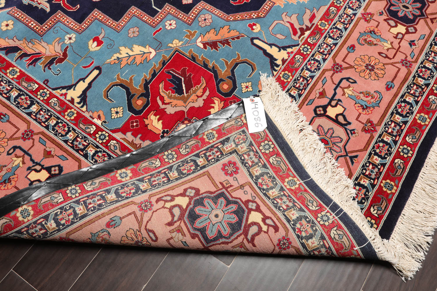 9x12 Navy, Rose, Blue Color Hand Knotted All-Over 100% Wool Traditional Oriental Rug