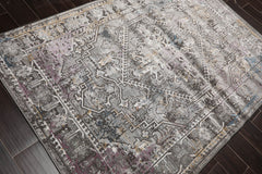 5x7 Gray, Brown, Purple Color Machine Made All-Over 100% Polypropylene Transitional Oriental Rug