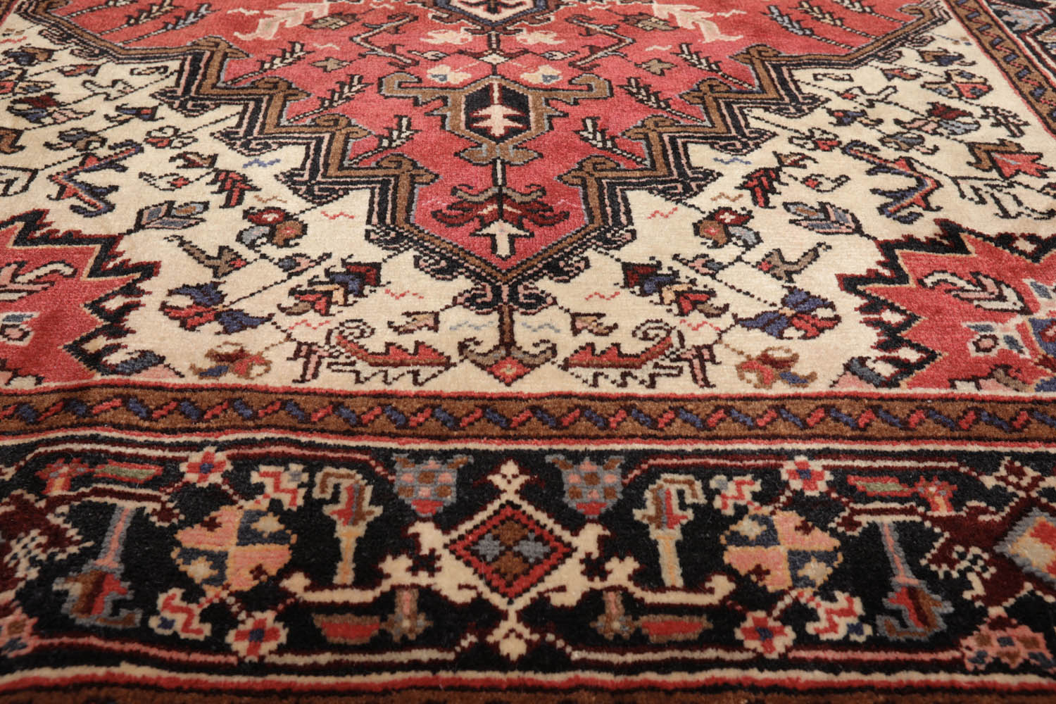 5x7 Red, Charcoal, Brown Color Hand Knotted All-Over 100% Wool Traditional Oriental Rug