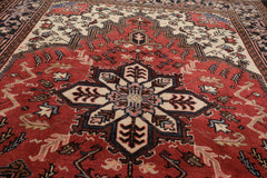 5x7 Red, Charcoal, Brown Color Hand Knotted All-Over 100% Wool Traditional Oriental Rug
