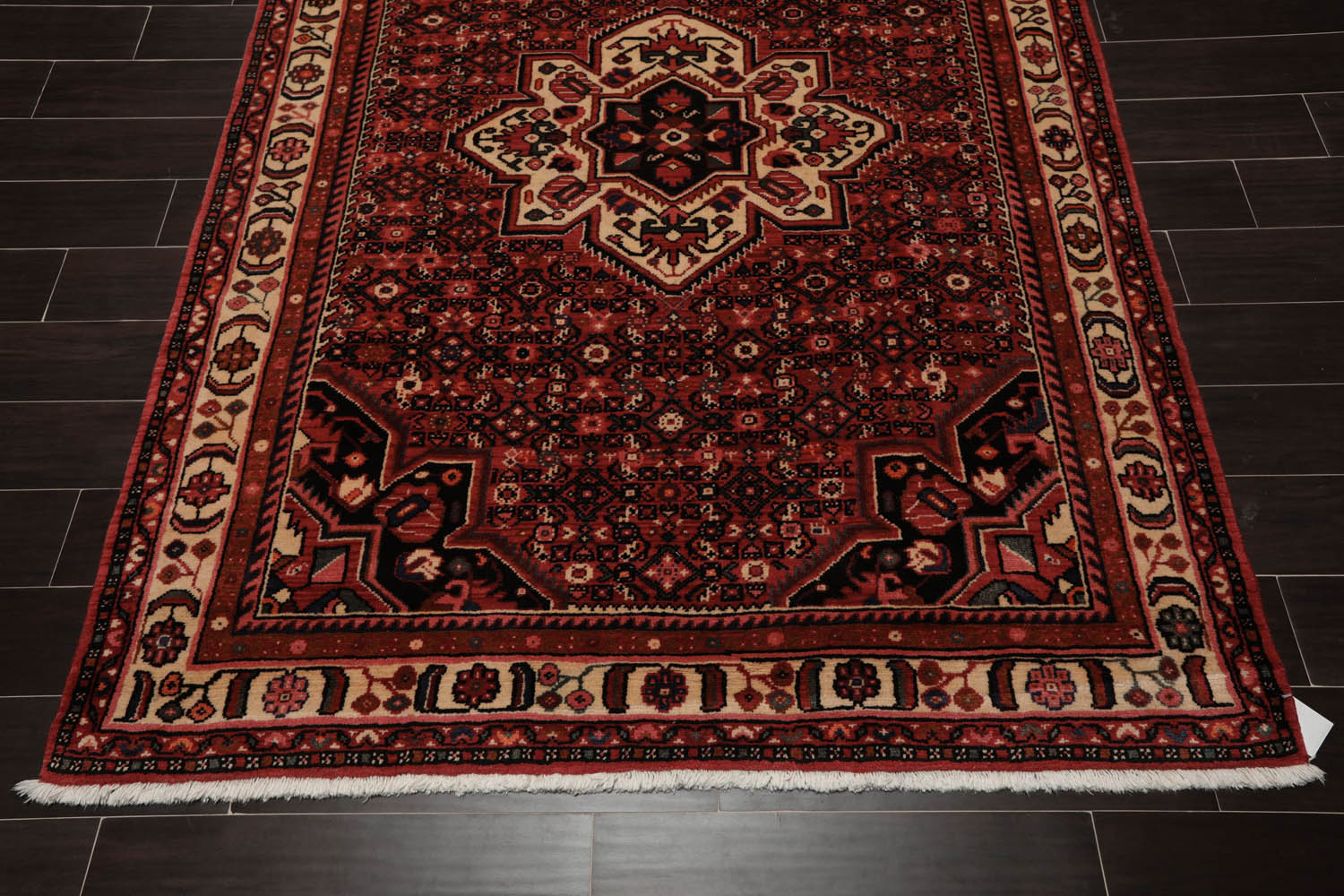 5x7 Red, Rust, Ivory Color Hand Knotted All-Over 100% Wool Traditional Oriental Rug