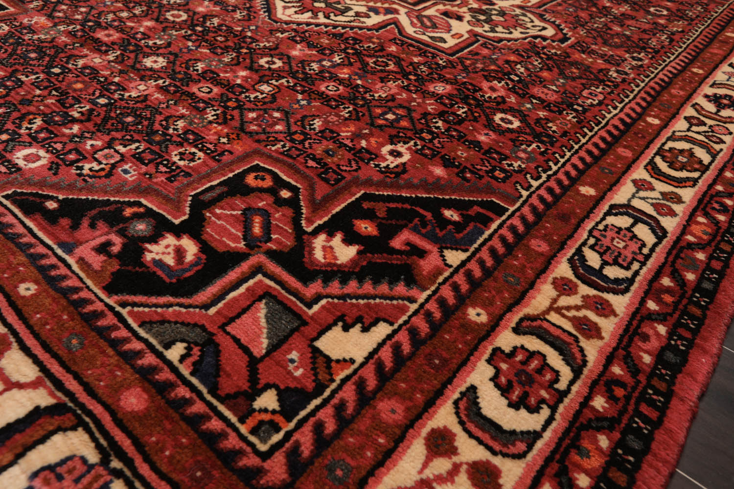 5x7 Red, Rust, Ivory Color Hand Knotted All-Over 100% Wool Traditional Oriental Rug