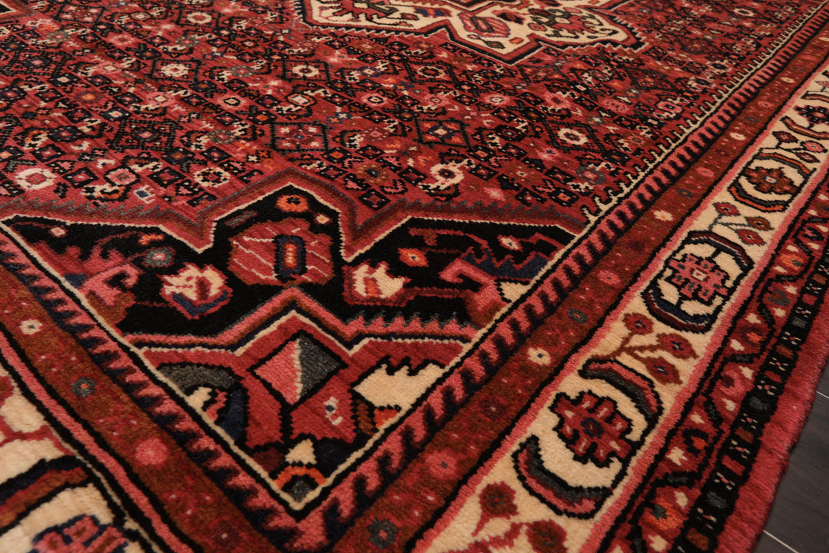 5x7 Red, Rust, Ivory Color Hand Knotted All-Over 100% Wool Traditional Oriental Rug