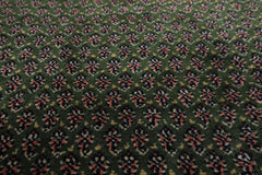 4x6 Green, Ivory, Blue Color Hand Knotted Boteh Wool Traditional Oriental Rug