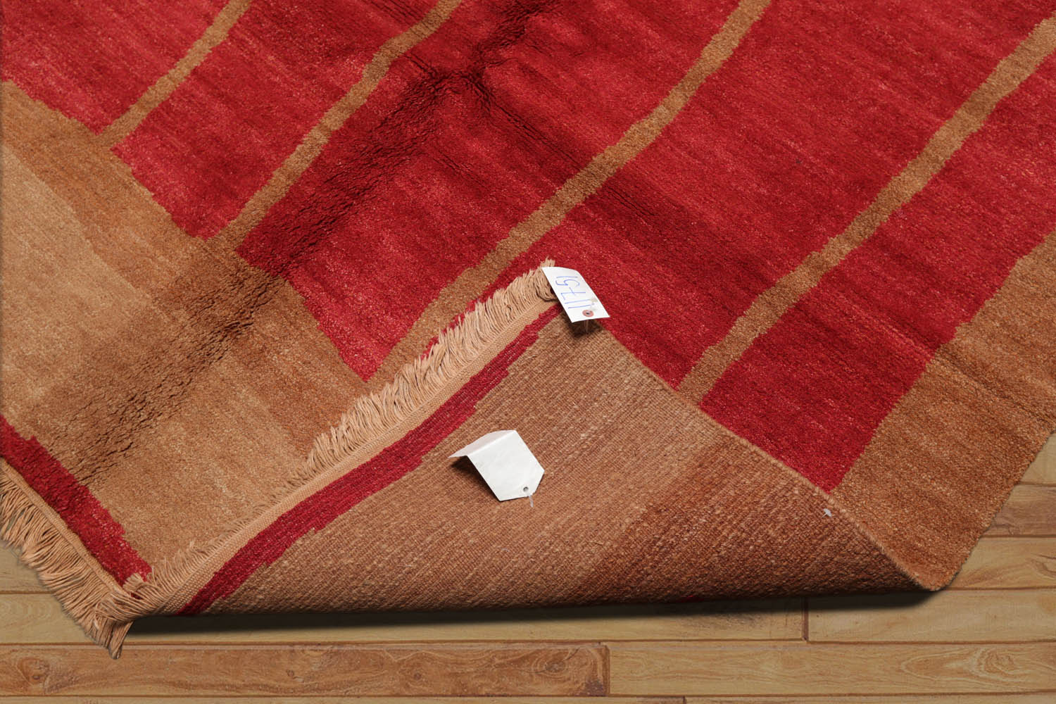 6x9 Red, Tan, Color Hand Knotted All-Over 100% Wool Contemporary Oriental Rug