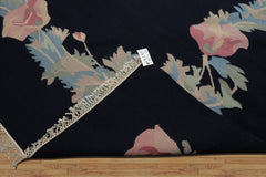 9x12 Navy, Rose, Ivory Color Hand Woven Kilim Wool Traditional Oriental Rug