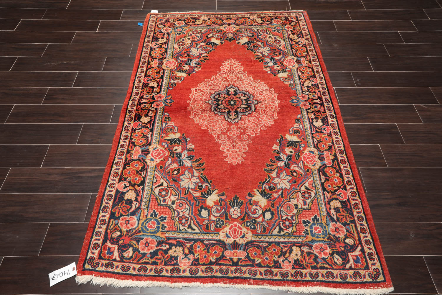 4x6 Multicolored, Charcoal, Blue Color Hand Knotted Persian 100% Wool 12989 Oriental Rug