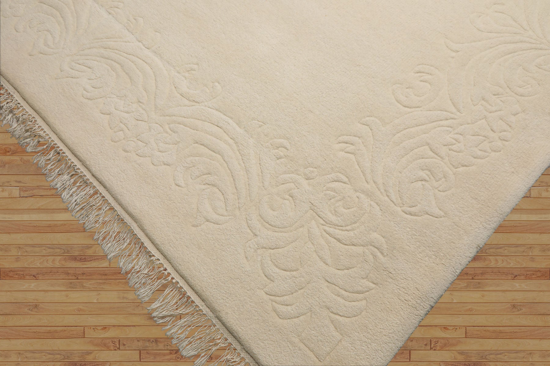 8x10 Ivory, , Color Hand Knotted French Aubusson Savonnerie Wool Traditional  Oriental Rug