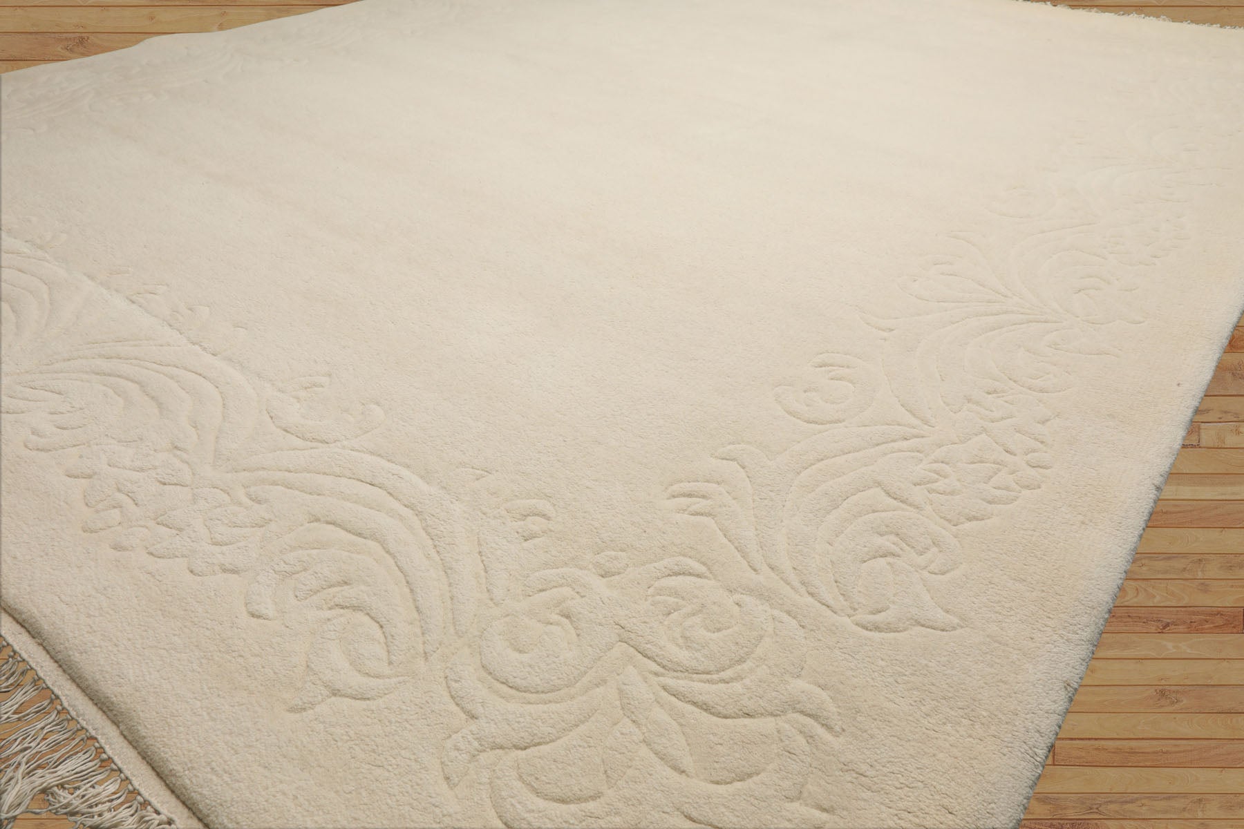 8x10 Ivory, , Color Hand Knotted French Aubusson Savonnerie Wool Traditional  Oriental Rug