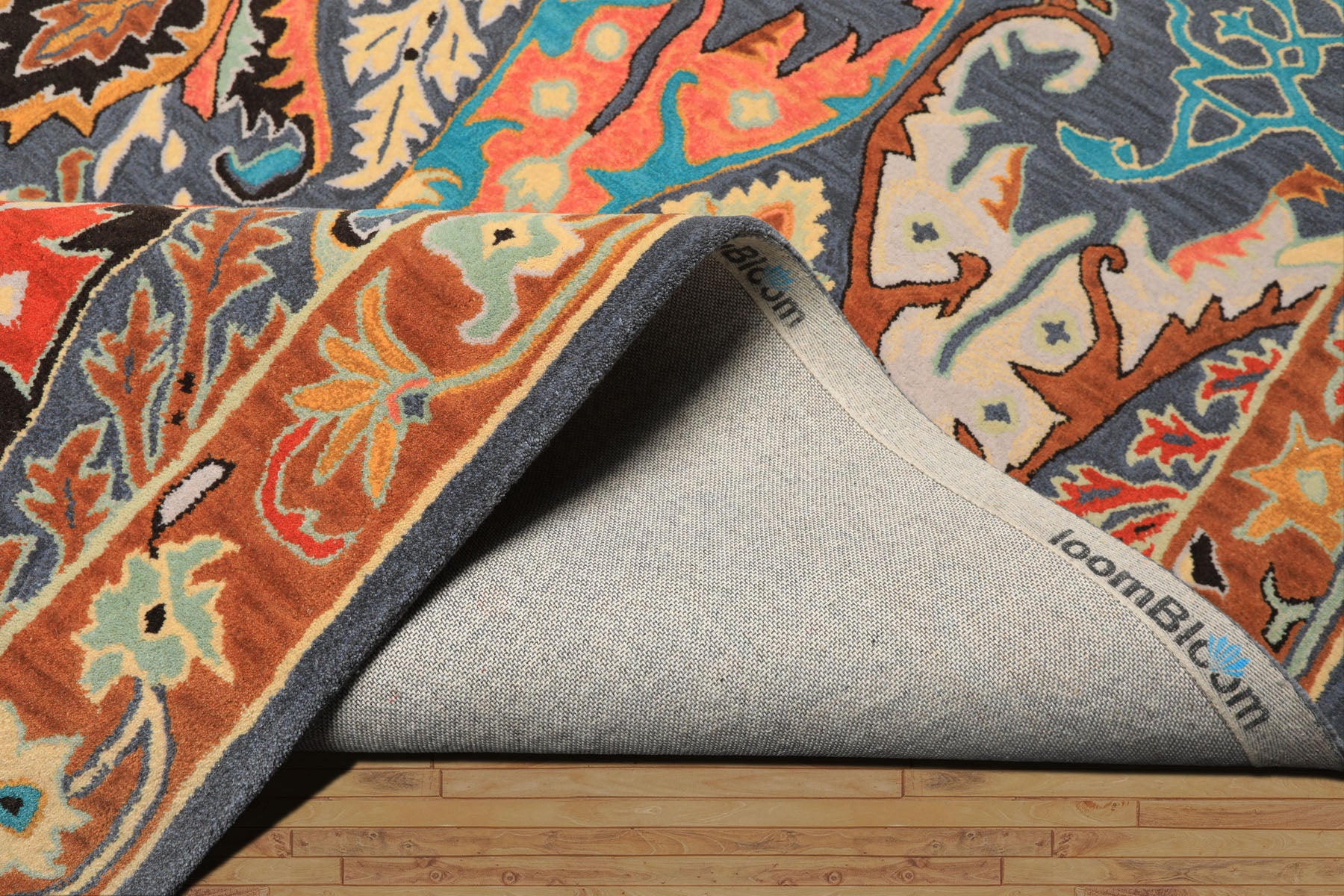 Multi Size Blue Caramel Orange Color Hand Tufted Handmade Boho Wool Arts & Crafts Oriental Rug
