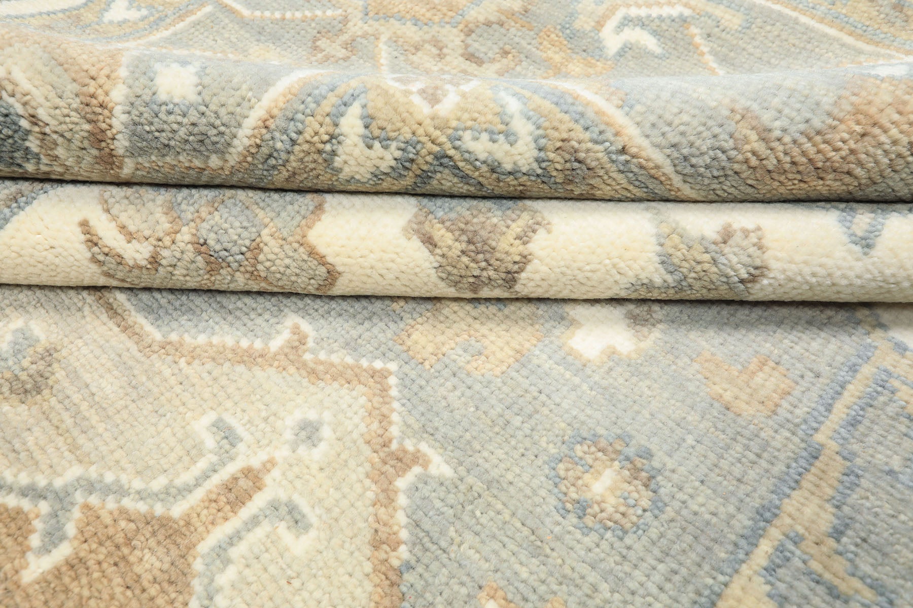 Gray, Ivory 10x14 Oushak Heriz Traditional Hand Knotted Wool Oriental Area Rug