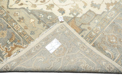 Gray, Ivory 10x14 Oushak Heriz Traditional Hand Knotted Wool Oriental Area Rug