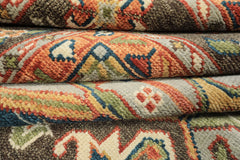 Green, Brown 11'8''x15 Oushak Southwestern Hand Knotted Wool Oriental Area Rug