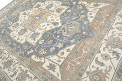 Slate, Ivory 9'11''x14 Oushak Heriz Traditional Hand Knotted Wool Oriental Area Rug