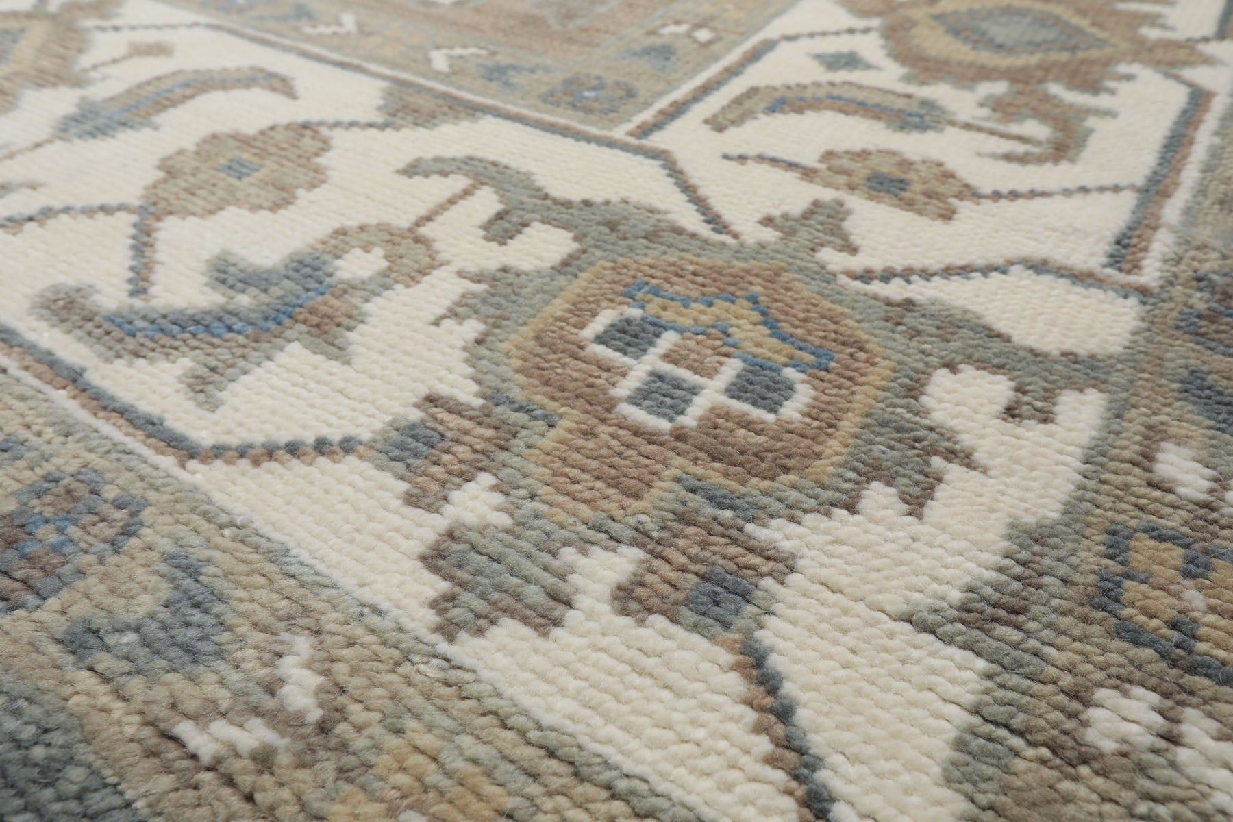 Slate, Ivory 9'11''x14 Oushak Heriz Traditional Hand Knotted Wool Oriental Area Rug