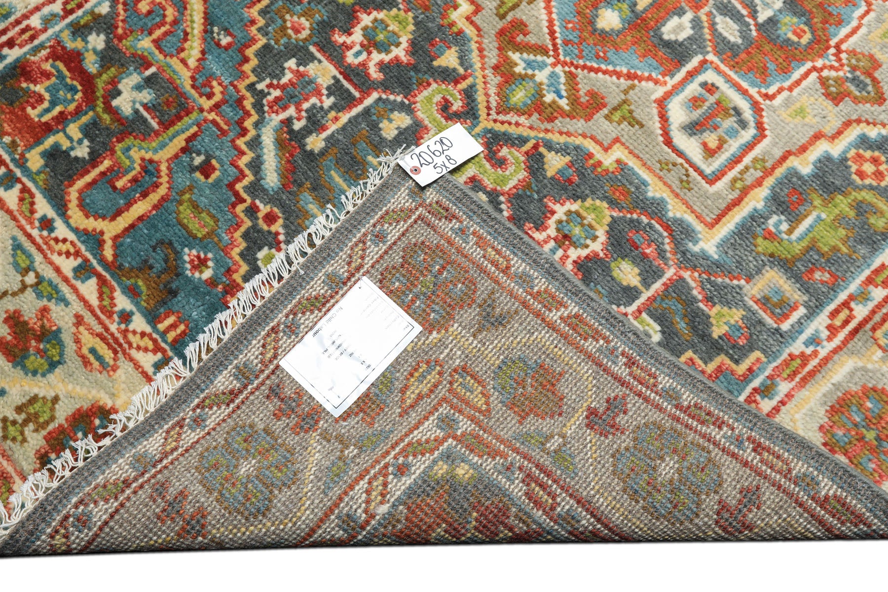 5x8 Gray, Slate, Aqua Color Hand Knotted Oushak Wool Traditional Oriental Rug