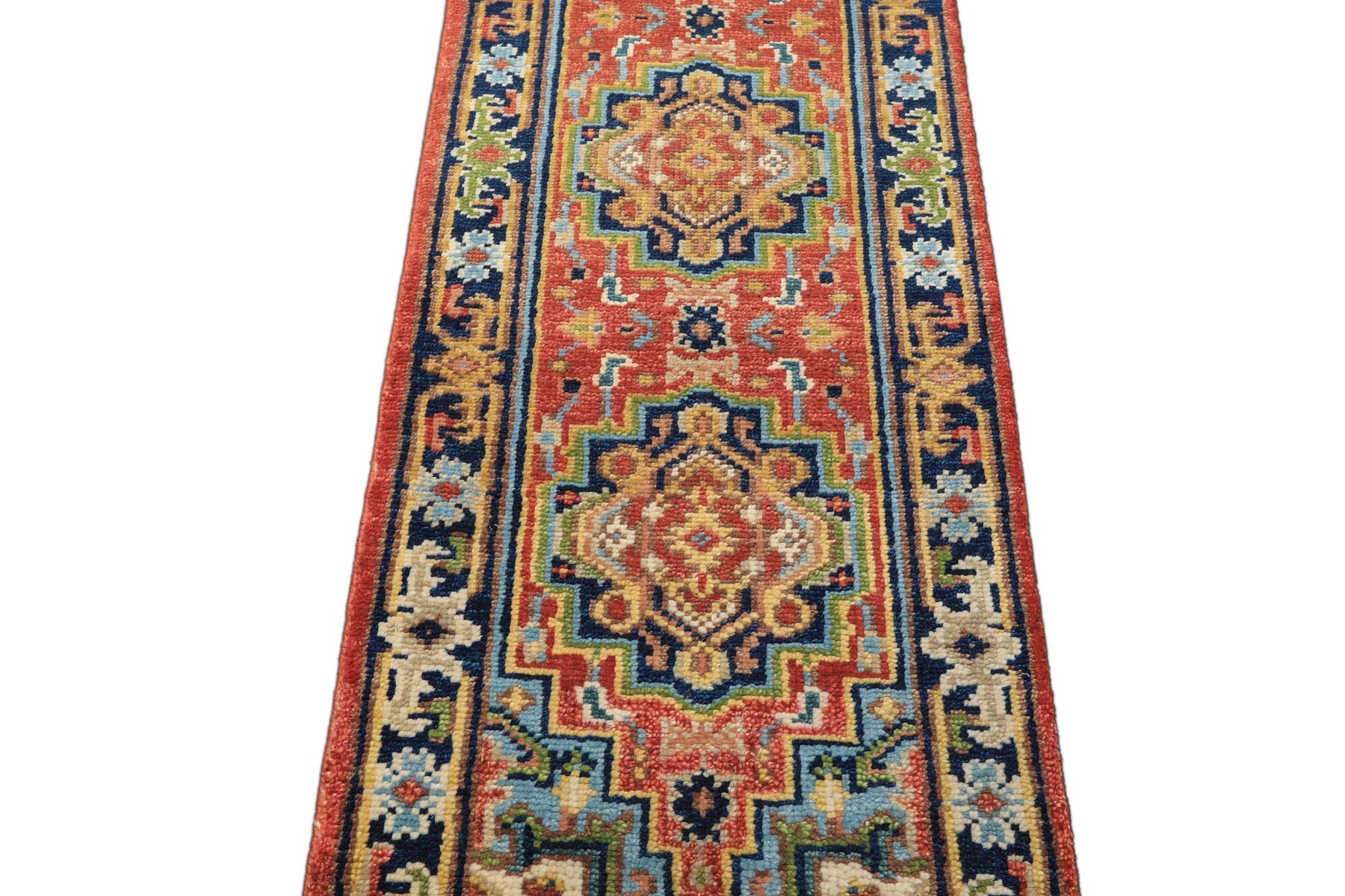 Rose, Navy 2'6" x 8'1" Runner Traditional Hand Knotted Wool Oushak Oriental Area Rug