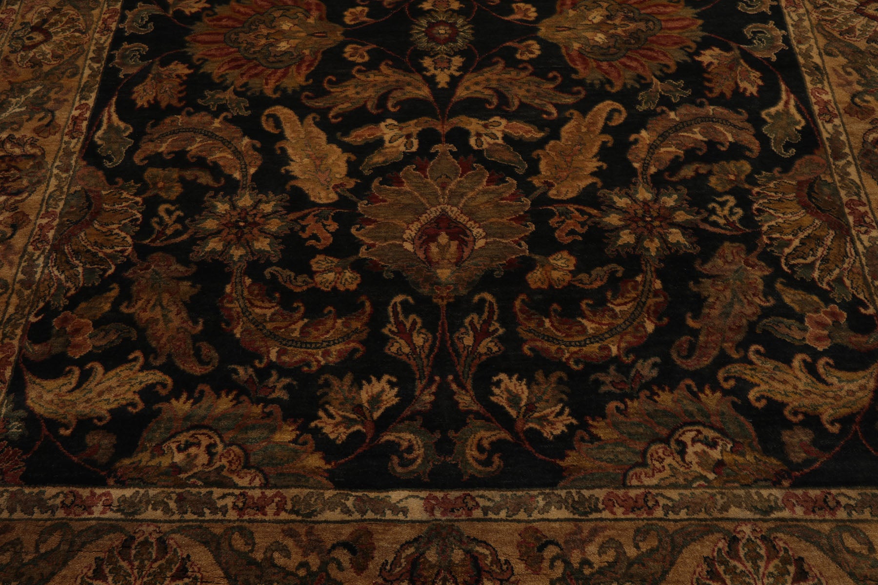 8x10 Charcoal, Gold, Rust Color Hand Knotted Agra Wool Traditional  Oriental Rug