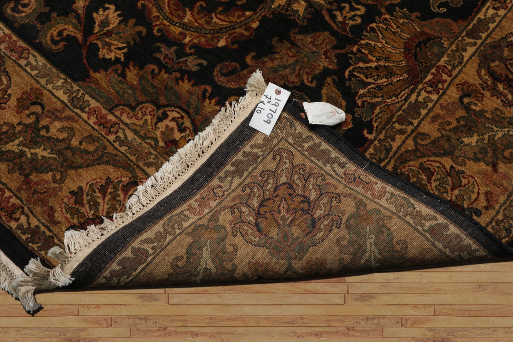 8x10 Charcoal, Gold, Rust Color Hand Knotted Agra Wool Traditional  Oriental Rug