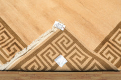 6x9 Mocha, Olive, Color Hand Knotted Tibetan Wool Transitional Oriental Rug