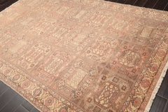 6x9 Multi, Rose, Brown Color Hand Knotted All-Over 100% Wool Traditional Oriental Rug
