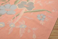 6x9 Blush, Aqua, Ivory Color Hand Woven Dhurry Kilim Wool Transitional Oriental Rug