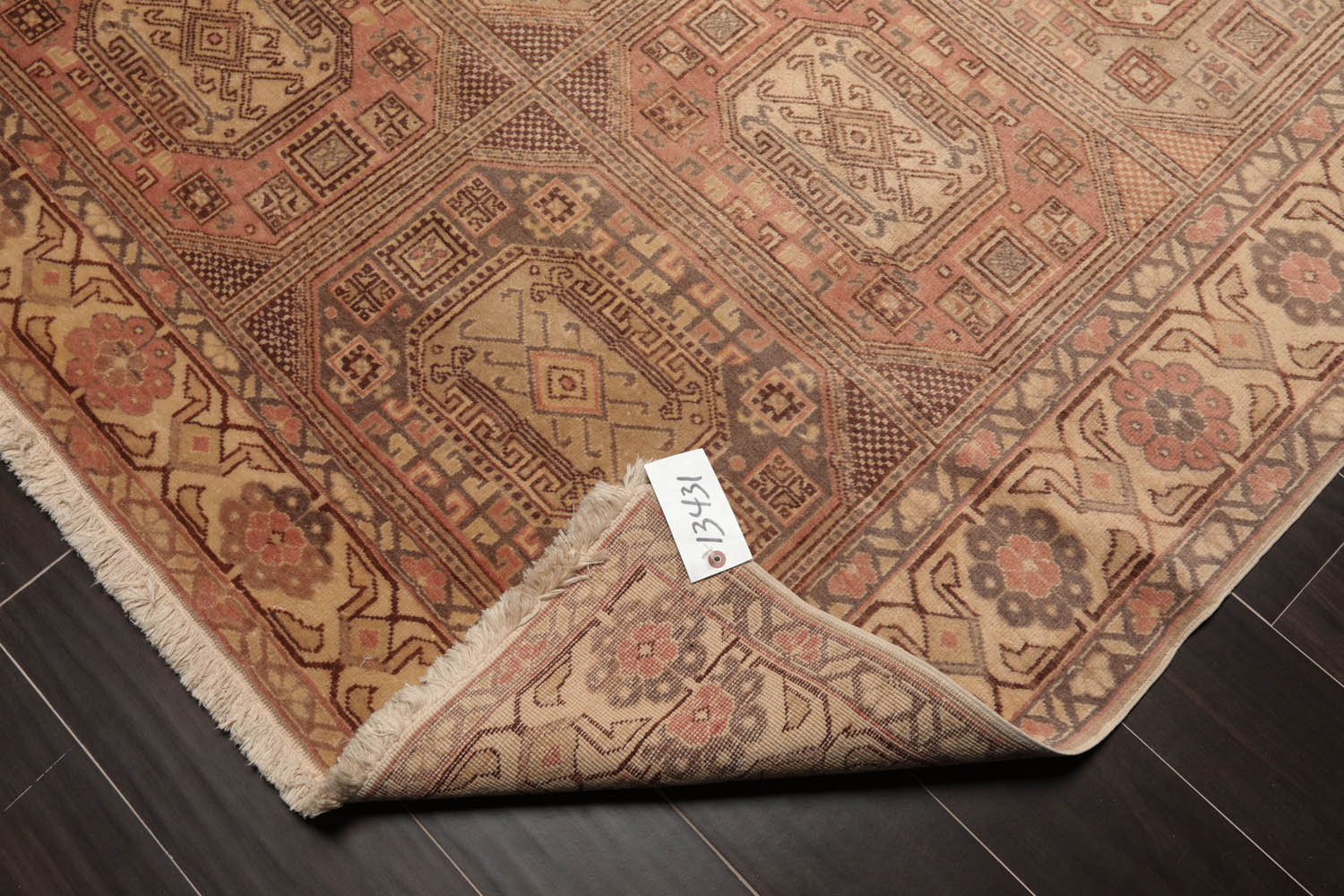 6x9 Multi, Rose, Brown Color Hand Knotted All-Over 100% Wool Traditional Oriental Rug